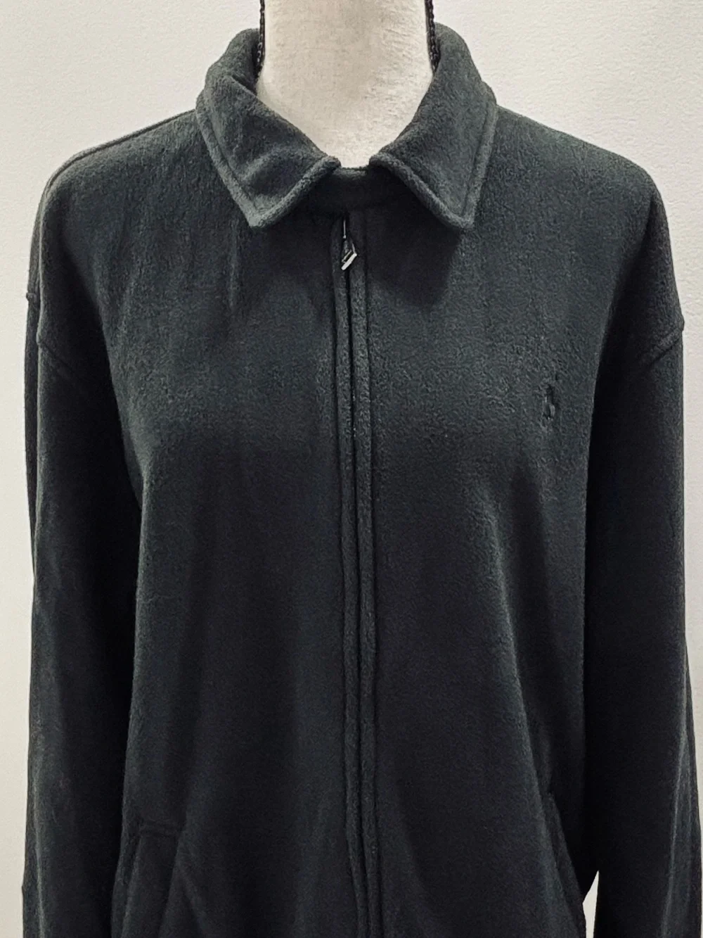 Polo Ralph Lauren Men’s Fleece Jacket Full Zip Black Large L Excellent Condition